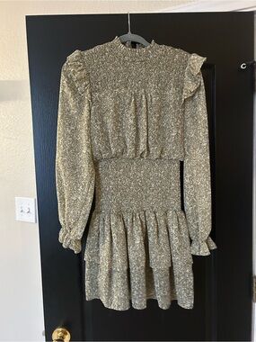 She + Sky Olive Green Smocked Ruffle Top